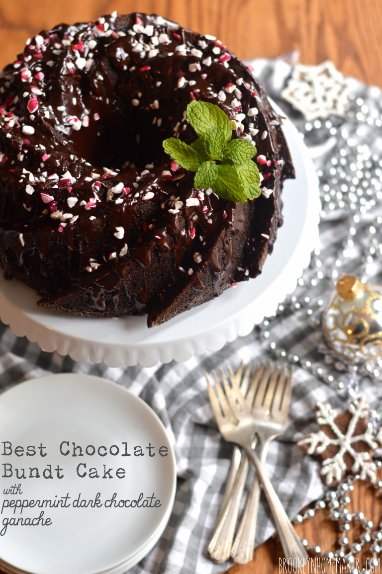 best chocolate bundt cake with peppermint dark chocolate ganache # ...