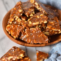salted maple and molasses walnut brittle