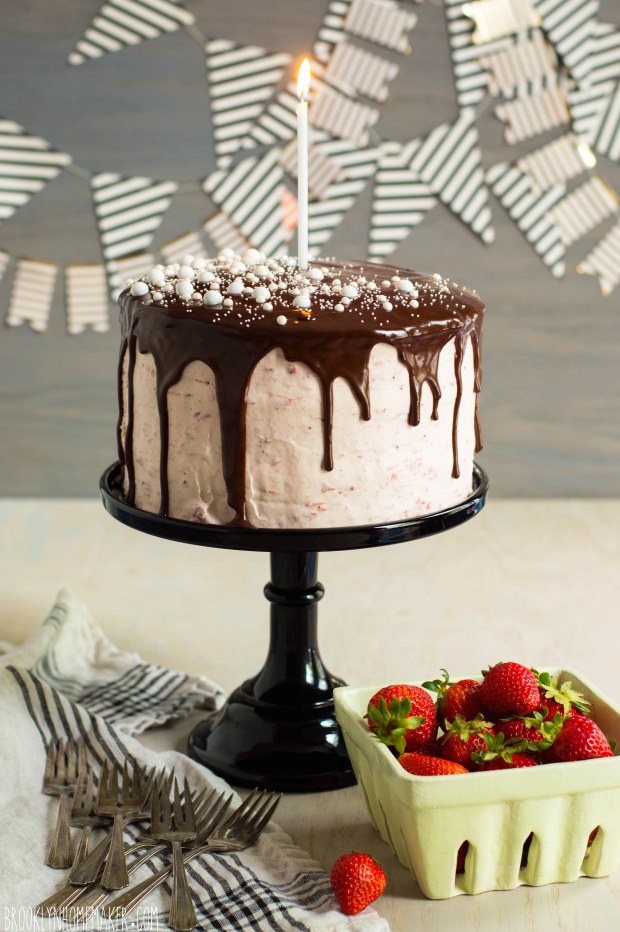 chocolate tuxedo cake with strawberry mascarpone icing | Brooklyn Homemaker