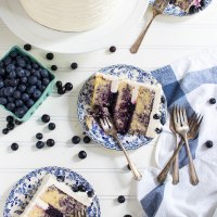 triple blueberry layer cake